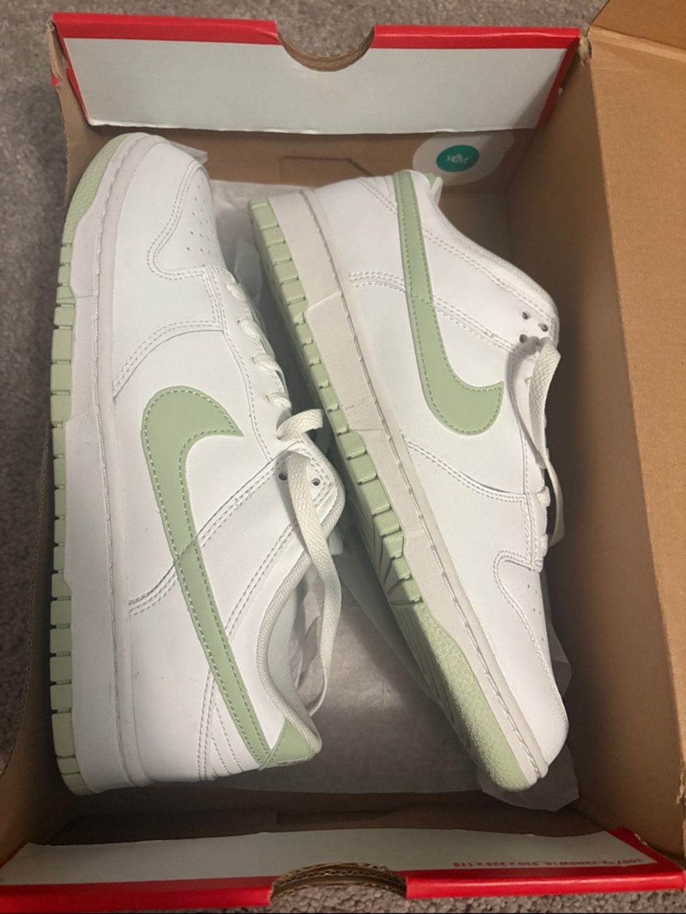 Nike Low-Top Sneakers in White and Light Green